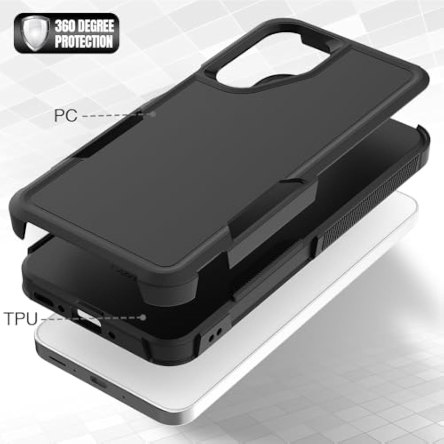 Samsung Galaxy A17 5G 2026 Case: Dual Layer Protective Heavy Duty Cell Phone Cover Shockproof Rugged with HD Screen Protector - Military Protection Bumper Tough for Samsung Galaxy A17 5G 2026, Black