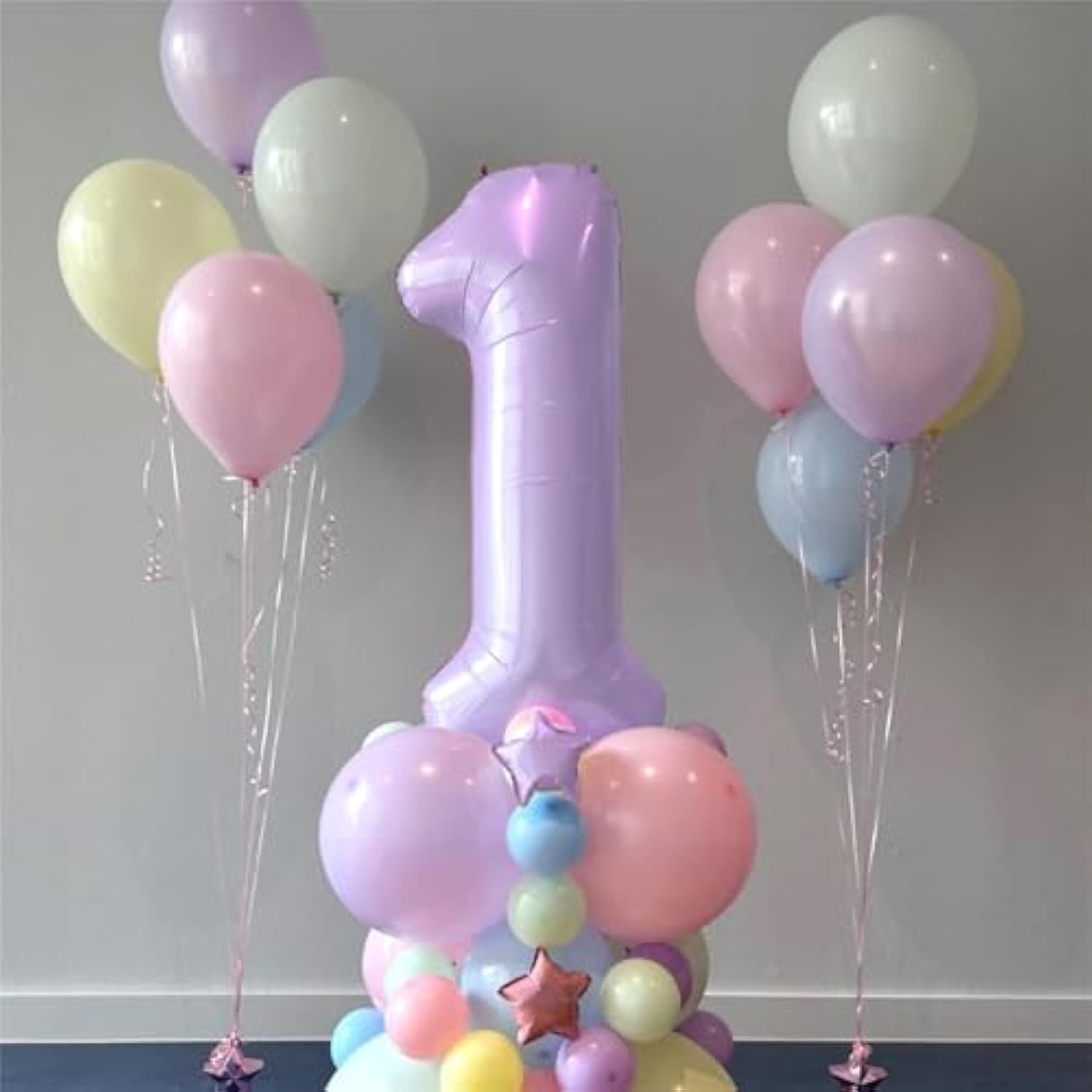 30Th Birthday Balloons Pastel Purple For Women, 40 Inch Giant Dusty Light Purple Mylar Foil Number 30 Balloons Kit, Lilac Helium 30 Balloons For Thirty Anniversary New Year Party Decorations Supplies