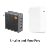 150W Gan Usb C Charger Block- 4-Port Multi-Device - Support Pd3.1 To 140W - Qc Fast Charging Compact Power Adapter Foldable Plug Compatible With Macbook Iphone Series14 Ipad Samsung...(With Usb Cable)