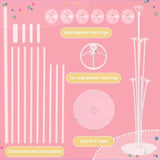 4 Set Balloon Stand Kit - Table Balloon Stands With Base, Easy Assembly Balloon Sticks, Reusable Balloon Holders For Baby Showers, Weddings, Birthdays, Party Decorations.