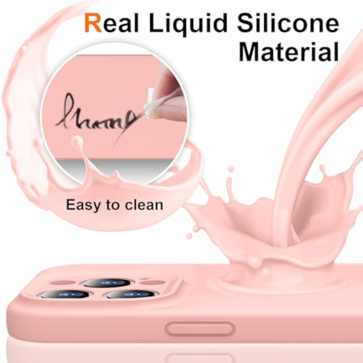 Magnetic For Iphone 14 Pro Case,Compatible With Magsafe,[Soft Anti-Scratch Microfiber Lining] Silicone Shockproof Protective Phone Case For Men Women Girls 6.1"-Light Pink