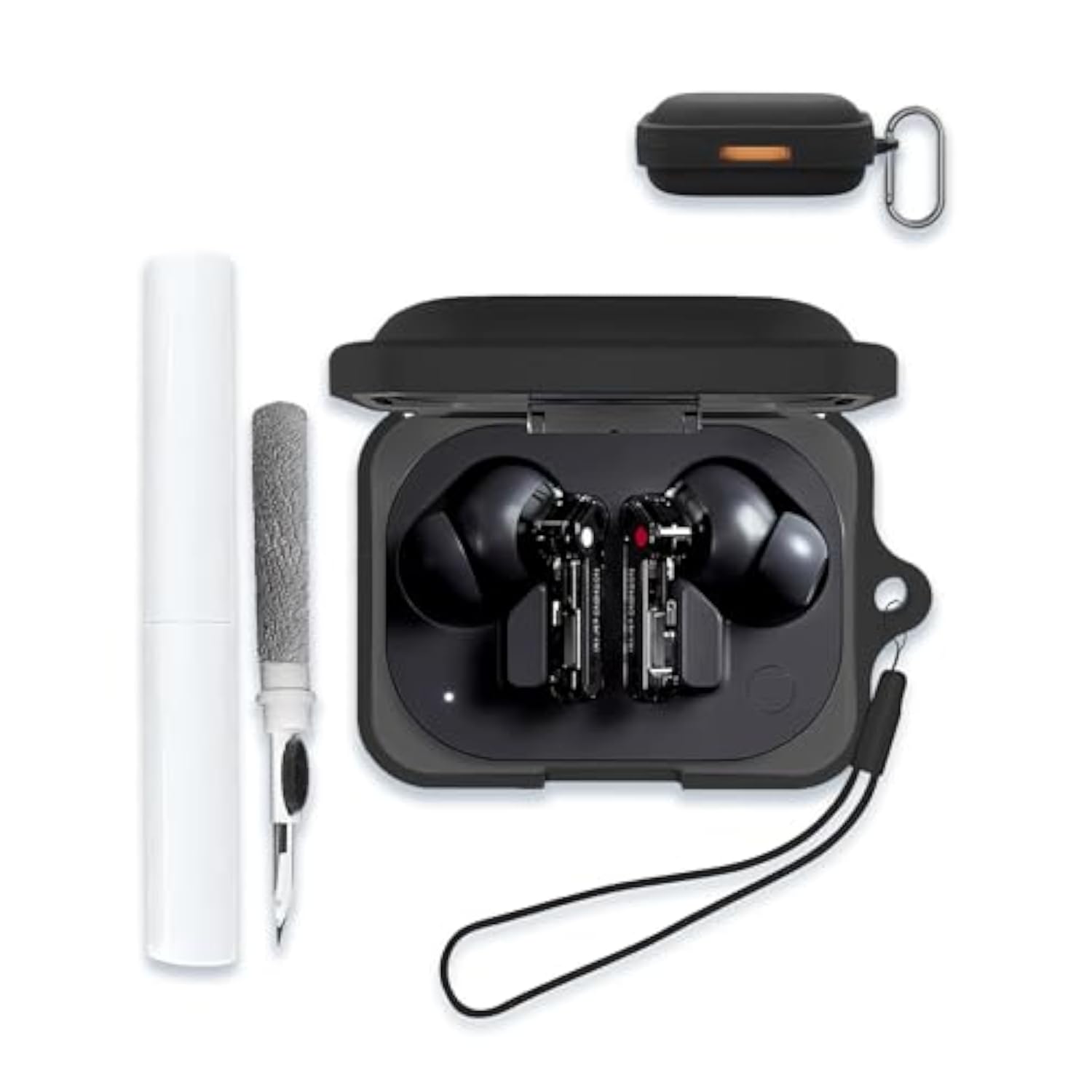 Nothing Ear (a) Full Protective Soft Silicone Skin Case Cover with Keychain and Lanyard