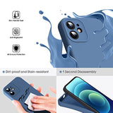 Liquid Silicone Case For Iphone 12 Mini, [Camera Protection] [Anti Fingerprint] [Wireless Charging] 4 Layer Phone Case Protective Cover, Built-In Microfiber Case Cover, 5.4", Blue