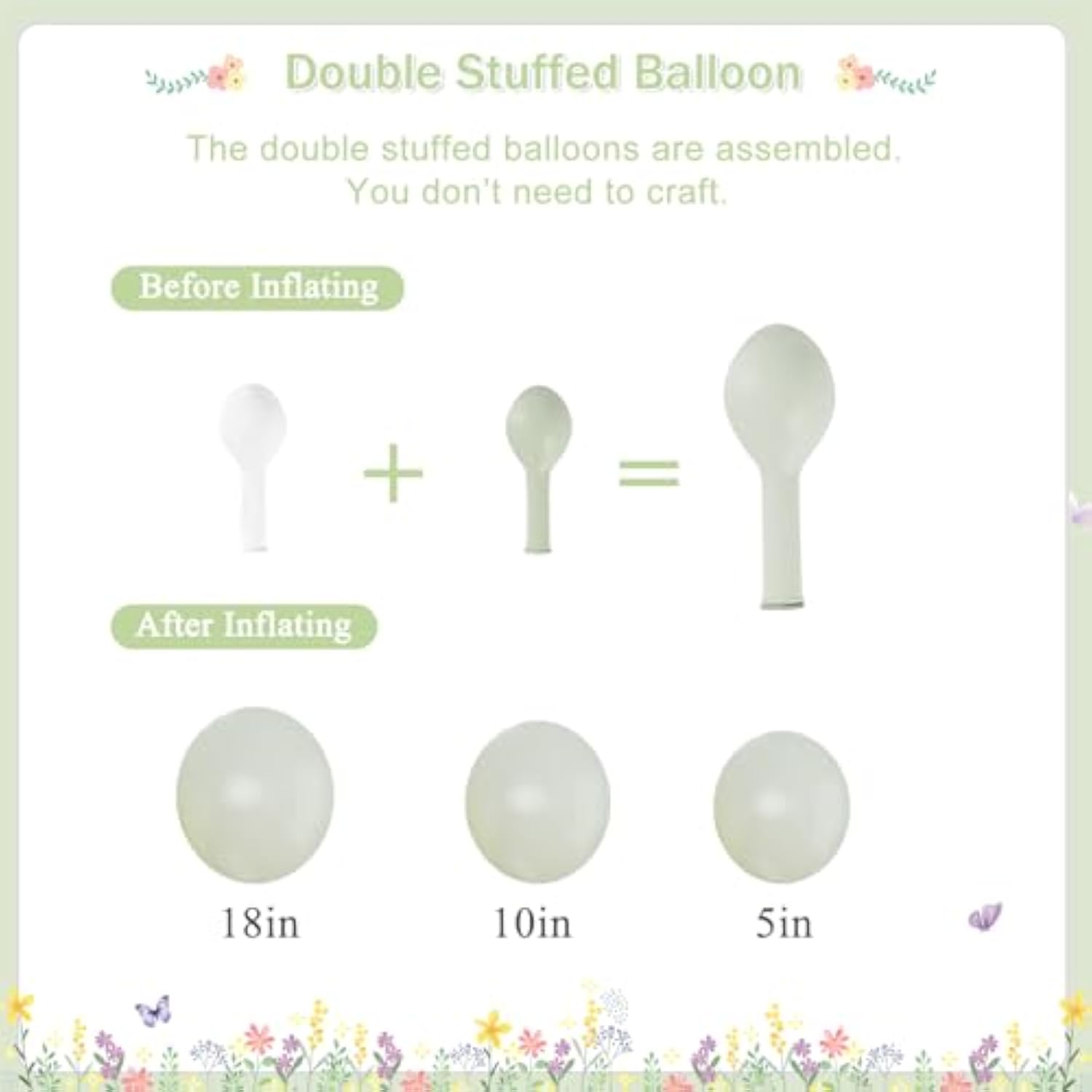 Dusty Green Purple Pastel Pink Balloon Arch Garland Kit 124Pcs Double Stuffed Light Green Sage Green Purple Yellow Macaron Pink Balloons For Wildflower Baby Shower Wedding Birthday Party Decorations