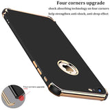 Luxury 3 in 1 Slim Fit Electroplated Shockproof Phone Case for iPhone 7/8, Ultra Thin Flexible Soft Matte Case with Detachable Gold Trim, Compatible with iPhone 7/8 (Black)