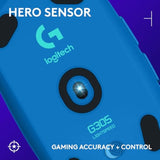 305 Lightspeed Wireless Gaming Mouse, Hero 12K Sensor, 12,000 Dpi, Lightweight, 6 Programmable Buttons, 250H Battery Life, On-Board Memory, Pc/Mac - Blue