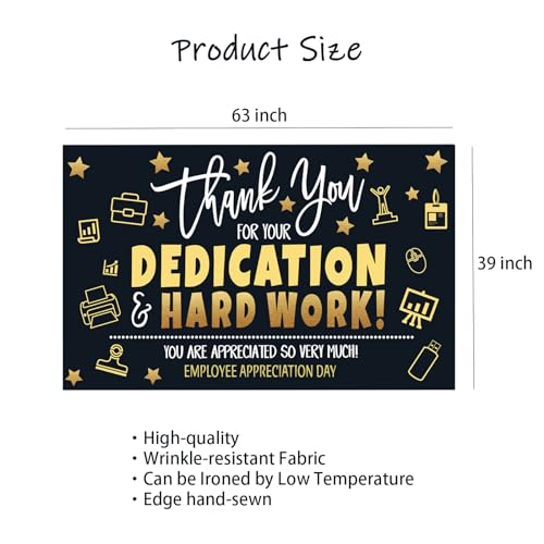 Employee Appreciation Day Banner Backdrop Decorations, We Appreciate You Banner Administrative Professional Day Decorations Background Wall Decor