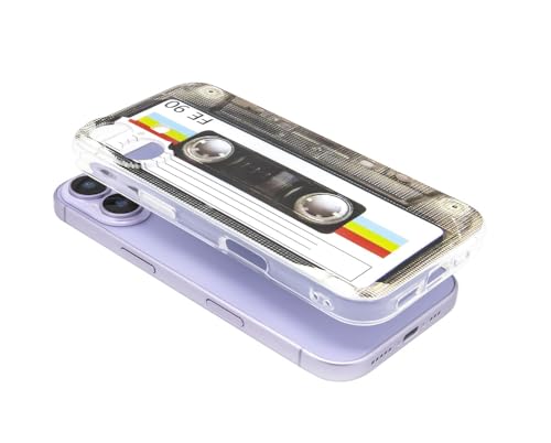 Case for iPhone 17 Matte Finish Heavy Duty Soft Back Cover with Reinforced Corners TPU Soft Bumper Retro Cassette Tape Case Compatible with iPhone 17
