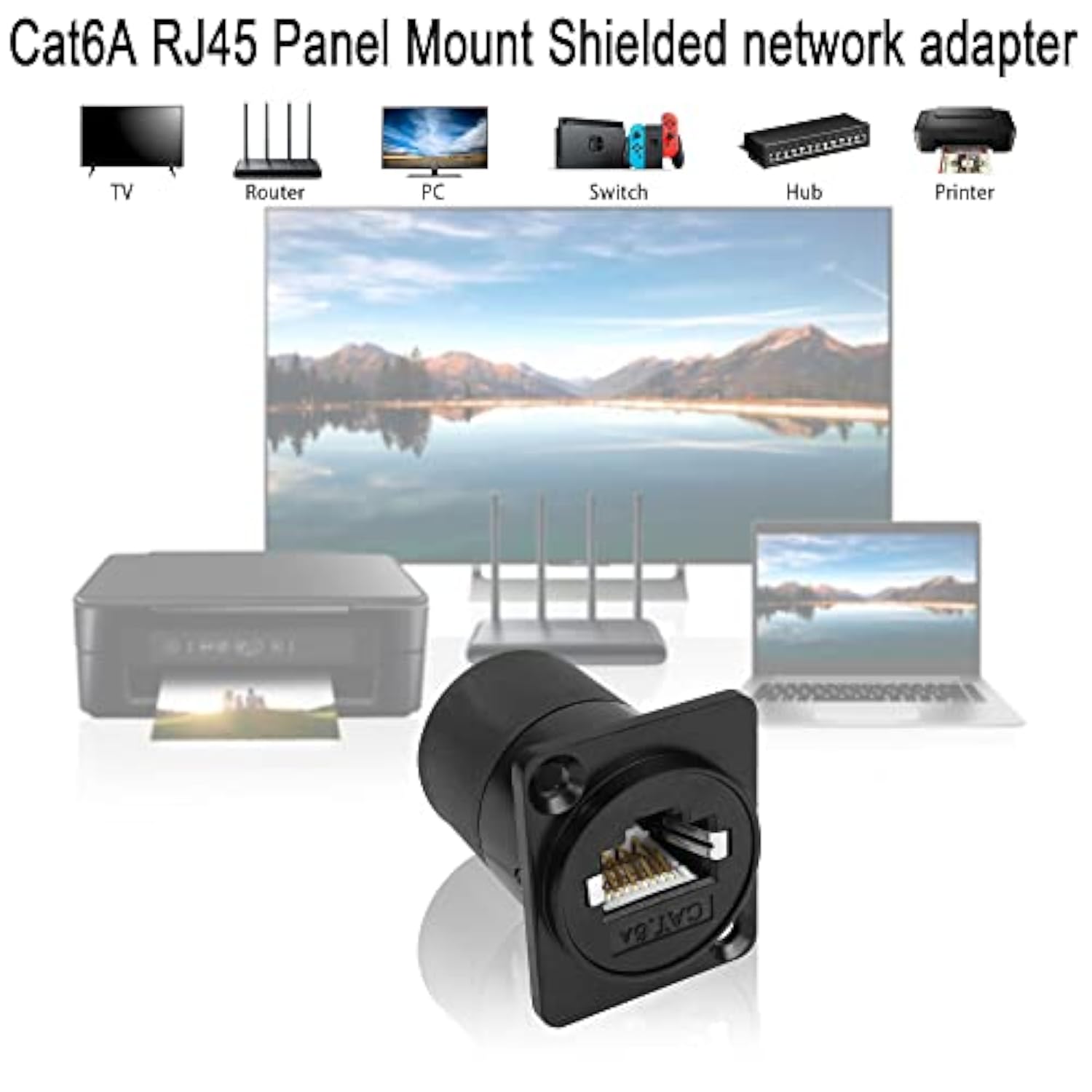 Rj45 Panel Mount Adapter Shielded Rj45 8P8C Female To Female Network Connector