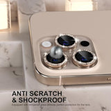 iPhone 16 Pro/Pro Max Camera Lens Protector, 9H Tempered Glass, Glitter Titanium