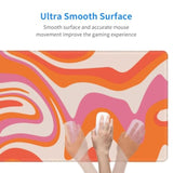 Boho Mouse Pad Extended Large Gaming Mousepad Abstract Xl Big Long Oversized Desk Mat Stitched Edges 31.5 X 11.8 Inch For Home Office