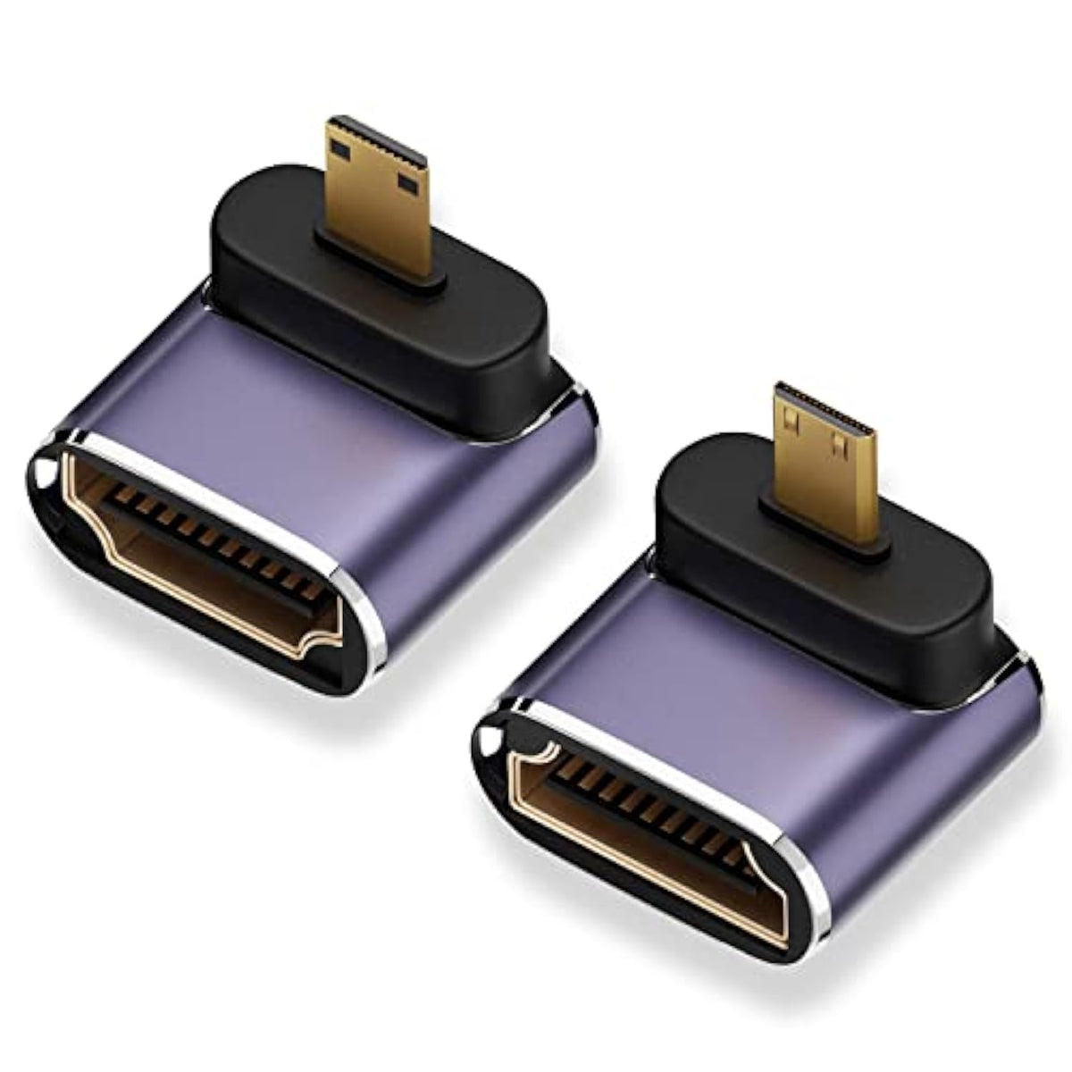 8K Micro Hdmi To Hdmi Adapter (2 Pack), Up And Down 90 Degree Right Angle Micr