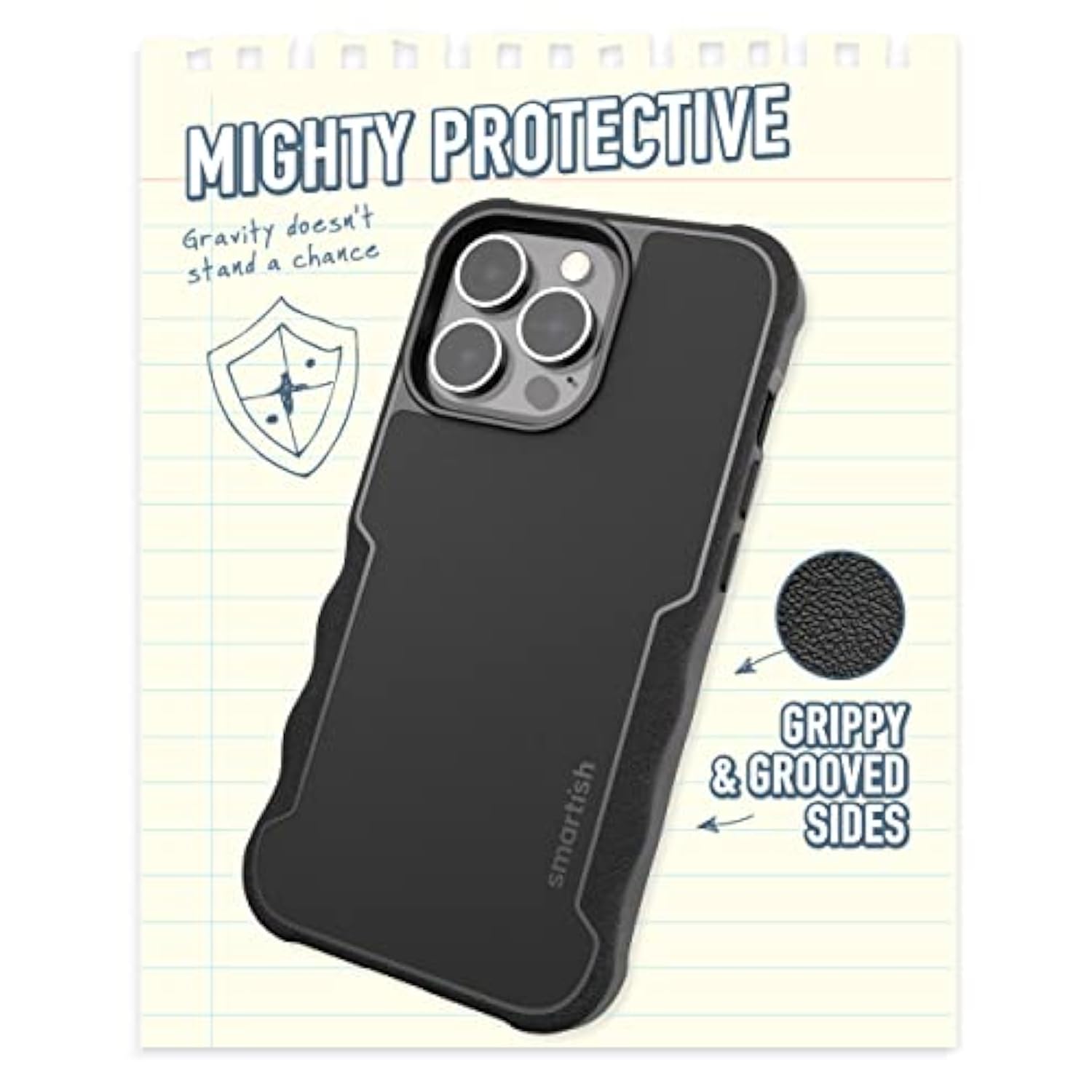 Iphone 13 Pro Protective Magnetic Case - Gripzilla Compatible With Magsafe [Rugged + Tough] Heavy Duty Grip Armored Cover W/Drop Tested Protection For Apple Iphone 13 Pro - Black Tie Affair