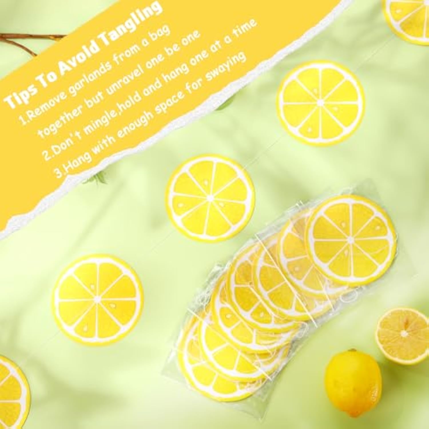8 Packs Lemon Party Banner Decorations Lemon Paper Garland Summer Paper Hanging Cutouts Summer Fruit Theme Banners For Wedding Birthday Baby Shower Party Supplies Decoration