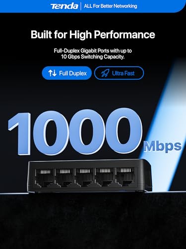 Sg105, 5 Port Gigabit Switch, Unmanaged Ethernet Switch, Office Ethernet Splitter, Plug & Play, Plastic Case, Desktop/ Wall-Mount, Fanless Quiet, Limited Protection