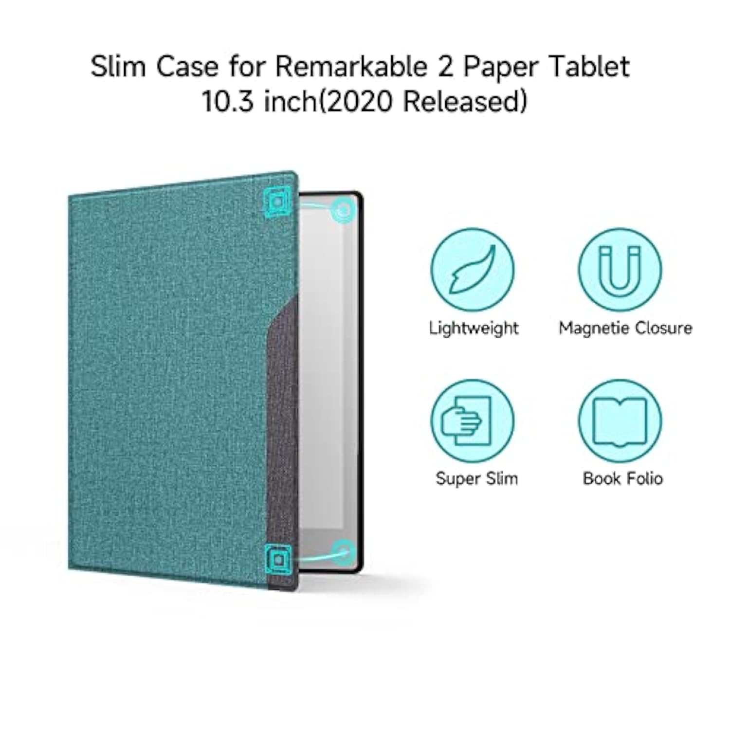 Book Folio Case For Remarkable 2 Paper Tablet 10.3" 2020 Released, Premuin Fab