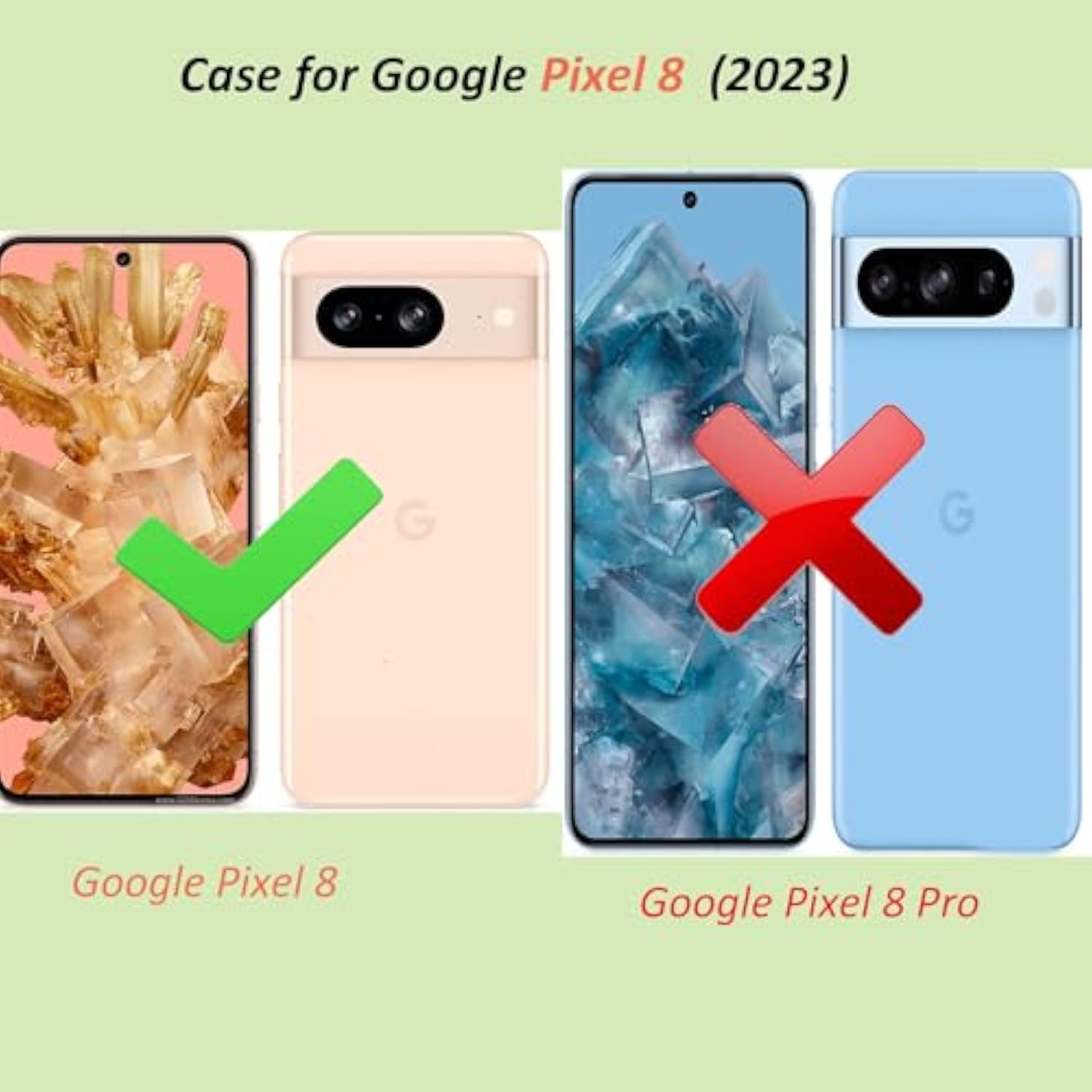 For Google Pixel 8 5G Case: Cute Flower Floral Design For Girls Women Slim Fit Soft Tpu Bumper Silicone Cell Phone Cover (Mint Teal/Magnolia)