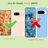 For Google Pixel 8 5G Case: Cute Flower Floral Design For Girls Women Slim Fit Soft Tpu Bumper Silicone Cell Phone Cover (Mint Teal/Magnolia)