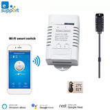 Ewelink Smart 16A Switch With Temperature And Humidity Monitoring, Wifi Thermostat Controller Compatible With Alexa Google Home (Temperature And Humidity)