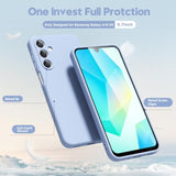 Samsung Galaxy A16 5G Case, Thin Slim Grip Soft Rubber Gel Protective Phone Case for Women, Matte Plain Solid Color Aesthetic Cute Girly Case with Camera Cover, Light Blue