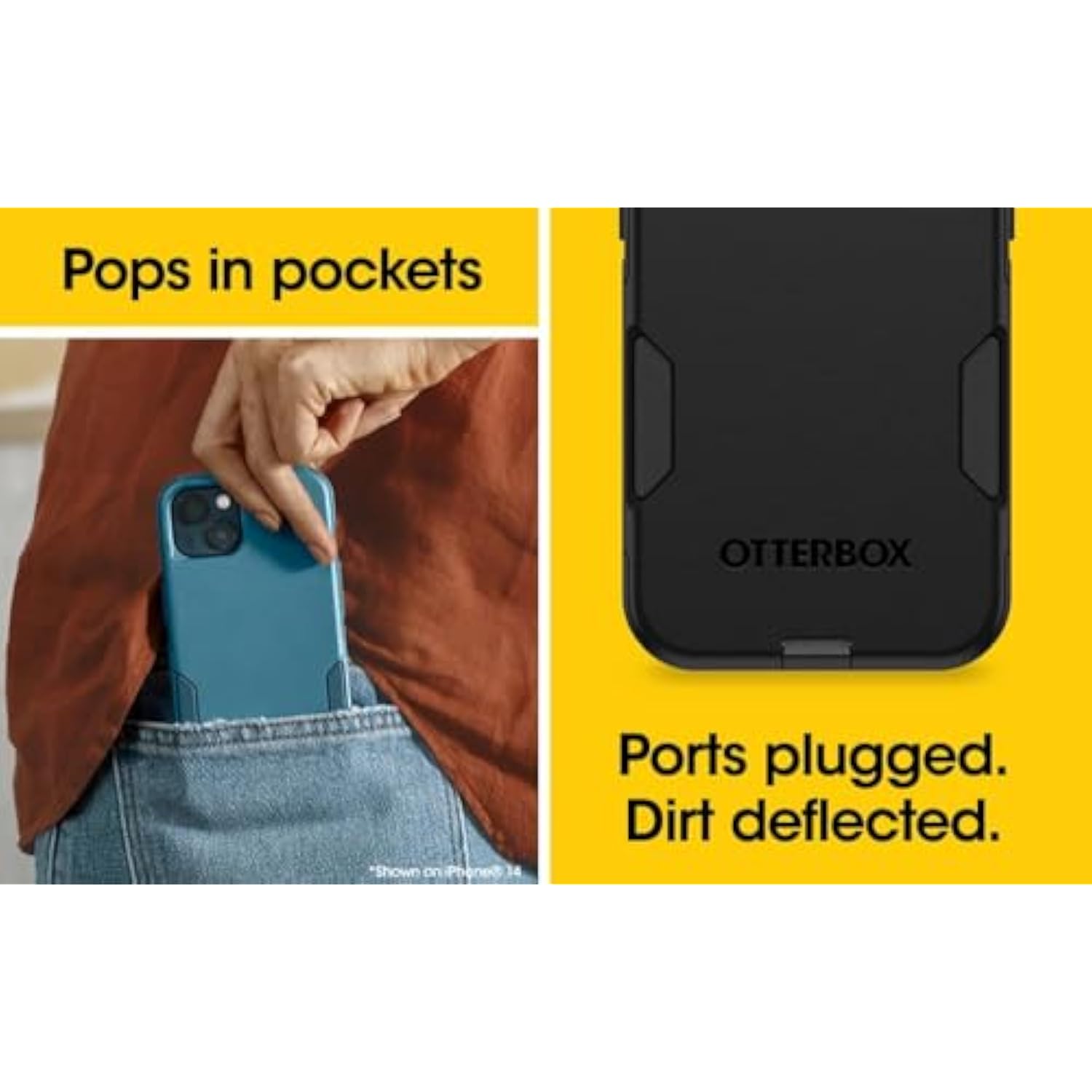 OtterBox iPhone 15 Pro Commuter Series Case - MagSafe Edition - Black, Slim & Tough, Pocket-Friendly, with Port Protection