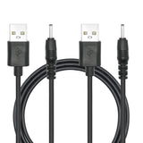 2Pcs Usb To Dc 2.5Mm X 0.7Mm Power Cord, 3Ft Usb 2.0 A Male To Dc 2.5Mm X 0.7Mm Male Plug 5V 3A Power Charging Cable, For Lights, Fans, Speaker And More (Black)