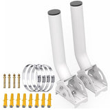 Adjustable J Pole Mount For Point To Point Wireless Bridge Outdoor 12" Universal Antenna Mounting Bracket For Access Points, Starlink Wifi Extender (2-Pack,White)