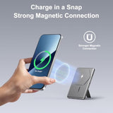 Magnetic Slim Portable Charger With Stand, 5000Mah Wireless Power Bank[Alloy-Made], Pd 20W Fast Charging Compatible With Iphone 16/15/15 Pro/15 Pro Max, Iphone 14/13/12 Series