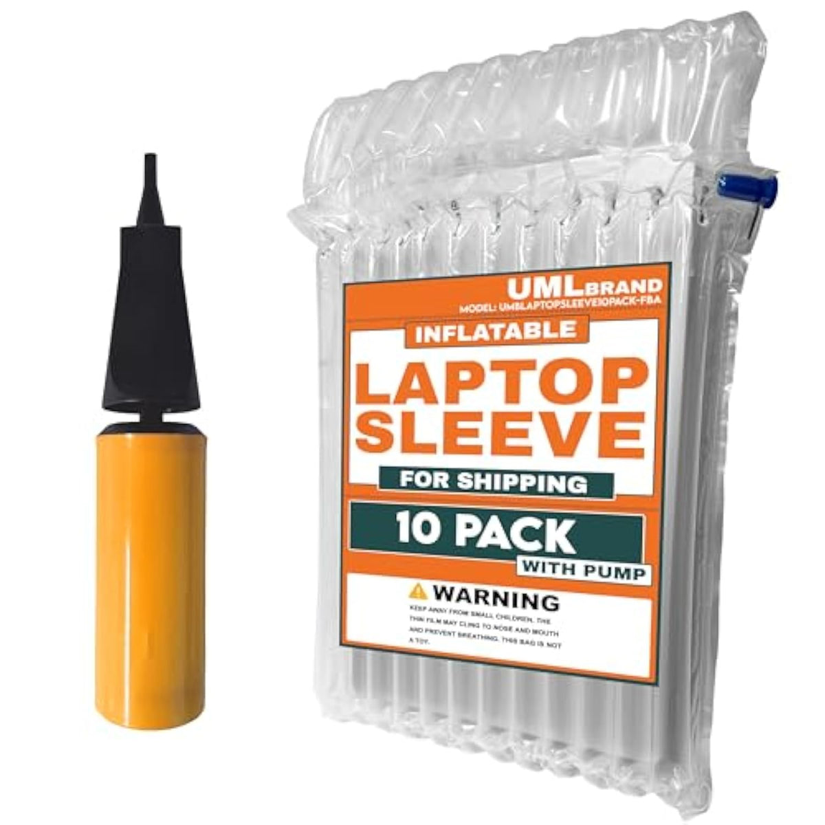 Inflatable Laptop Protective Bags With Hand Pump - Fits 14-16 Inch Notebooks - Lightweight Alternative To Heavy Laptop Box - Ideal For - 10 Pack