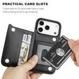 iPhone 17 Pro Wallet Case with Credit Card Holder, Black