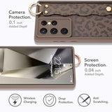 Compatible With Samsung Galaxy S24 Ultra Case With Wrist Strap, Cheetah Print Shockproof Soft Tpu Protective For Women Girls, Slim Anti Scratch Case For Galaxy S24 Ultra 6.8 Inch, Brown