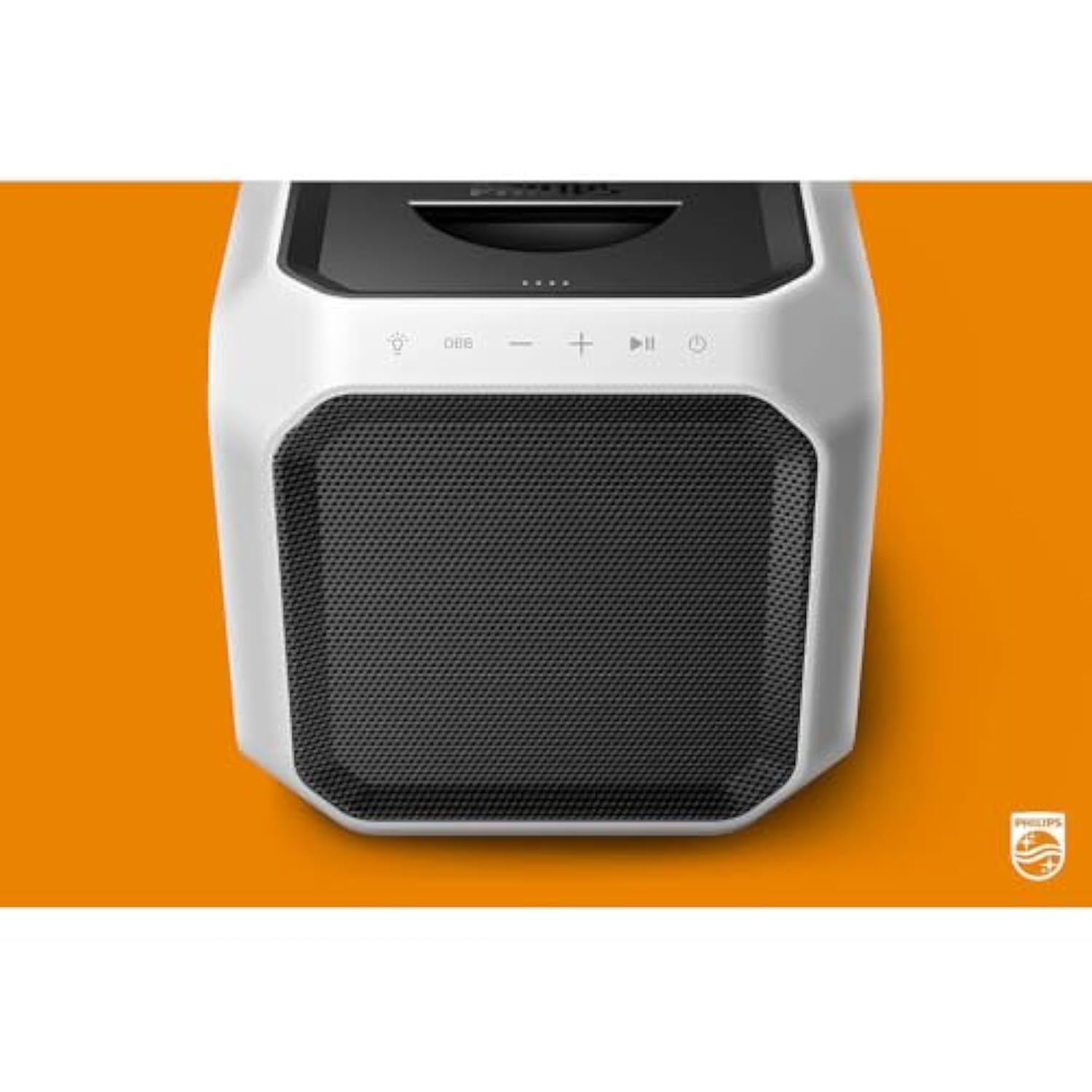 PHILIPS X7207 Bluetooth Party Cube Speaker with 360° Party Lights - Link up to 50 Speakers, Black