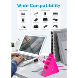 Usb Hub 3.0, 4-Port Usb Splitter For Laptop, Ps4 Keyboard And Mouse Adapter Compatible With Xbox, Pc, Macbook, Surface Pro, Flash Drive, Hdd, Console, Printer, Camera,Keyborad,Mouse, Hot Pink
