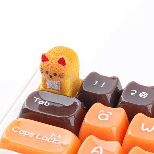 Artisan Esc Keycaps, Cute Butter Cat Keycap, Resin Handmade Mechanical Keyboard Diy Personalized Custom Keycap, Single 1U Replace Key For Esc Key Mechanical Keyboard