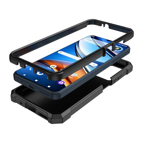 for Cricket iCon 2026 Phone Case/ATT Propel 3 5G Phone Case with Screen Protector,[Front Silicone Bumper+Frosted PC Back] Full Body Protection with