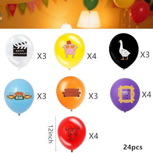 24pcs Friend Friends Birthday Party Balloons, Colorful Friendship Part Balloons
