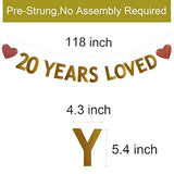 20 Years Loved Banner For 20Th Birthday /Wedding Anniversary Party Dec