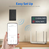 Black Smart Electrical Outlet, Smart Wi-Fi Outlet With Individually Controlled, 15Amp Receptacle With Remote Control, Compatible With Google Home & Alexa, Etl&Fcc Certified, 2.4G Wifi Only