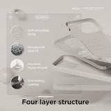 elago Liquid Silicone Case Compatible with iPhone 15 Pro Max, Premium Quality, Full Body Protection Case [4-Layer Shockproof Structure], Soft Microfiber Lining Anti-Scratch (Stone)