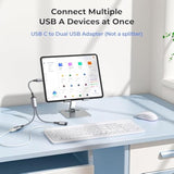 Usb C Male To Dual Usb Female Cable Adapter 3.3Ft,Thunderbolt 3 To Double Type