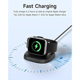 Apple Watch Charger Stand Portable USB-C Fast Wireless Charging Station Black