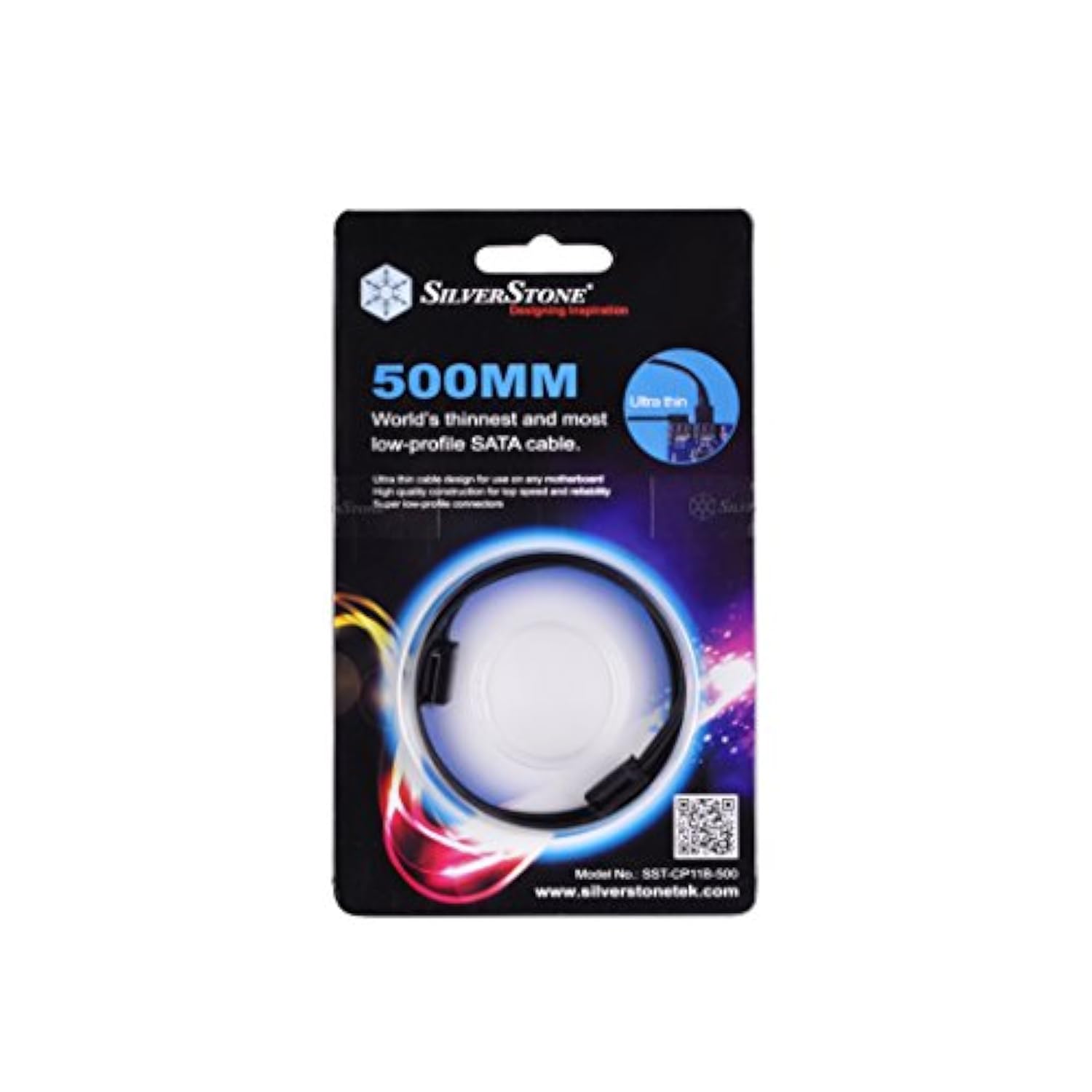 SilverStone Technology SST-CP11B-500 Ultra Thin 6Gb/s Lateral 90-Degree SATA C