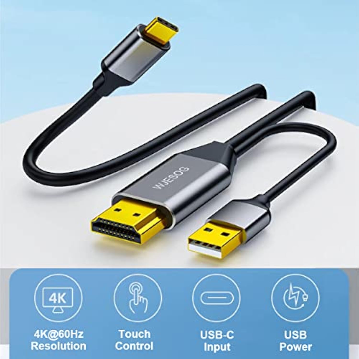 Hdmi To Usb C Adapter Cable 6.6Ft 4K@60Hz With Usb Power Adapter,Hdmi Male To