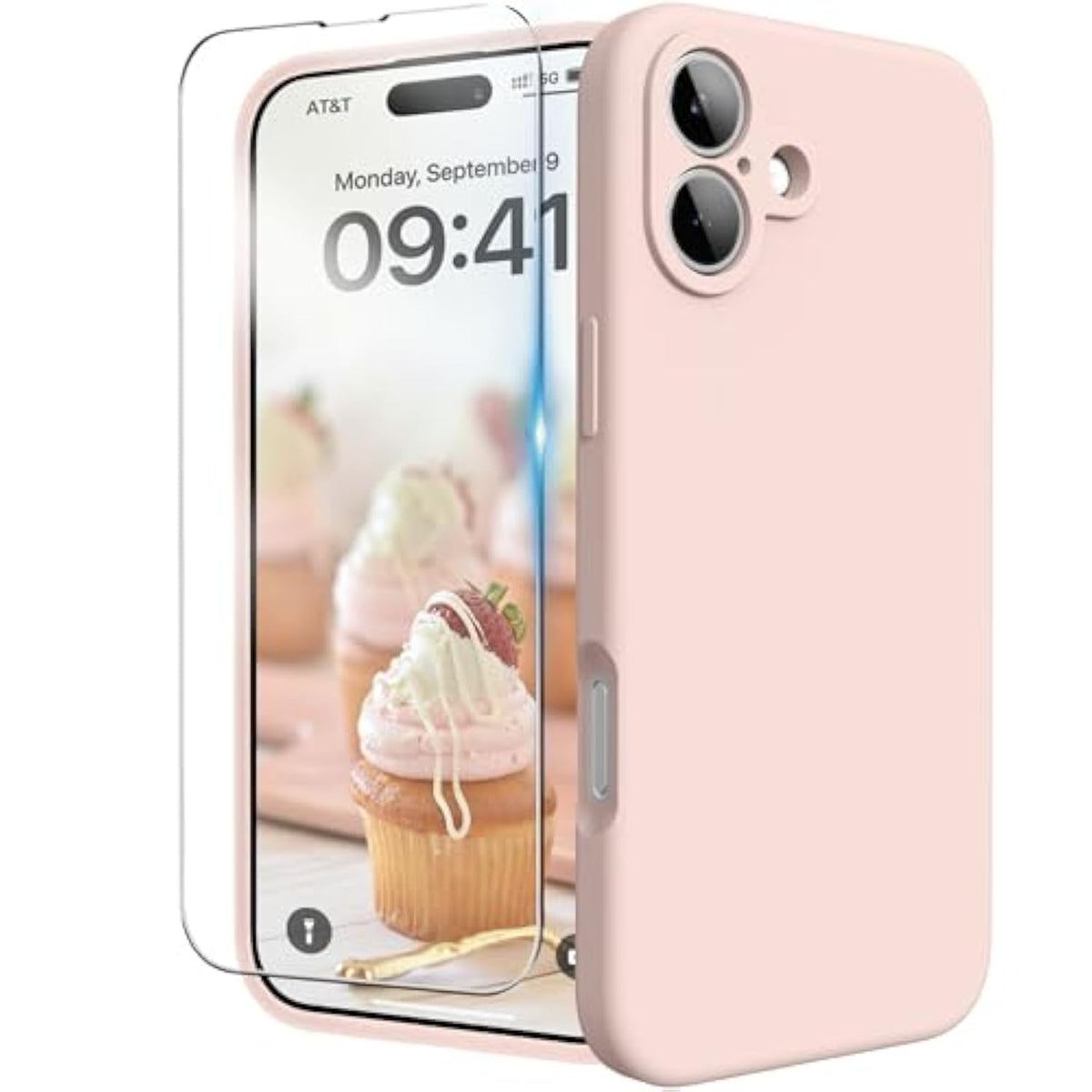 For Iphone 16 Plus Case, Liquid Silicone Case With Camera Protection Soft Gel Rubber Cover With Microfiber Lining Shockproof Protective Phone Case For Iphone 16 Plus 6.7", Chalk Pink