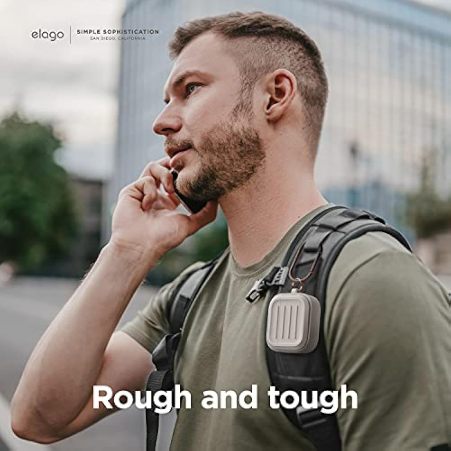 elago Armor Case Compatible with AirPods 3 Case Cover - Karabiner Included, Supports Wireless Charging, Shock Resistant, Easily Cleaned, Full Protection (Stone)