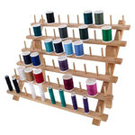 Us Art Supply Premium 60-Spool Thread Holder: Wooden Sewing & Embroidery Thread Storage Organizer