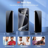 3+3 Pack iPhone 15 Pro Max Privacy Screen & Camera Lens Protector Black