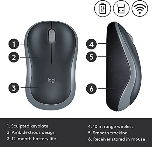 M185 Wireless Mouse, Pack Of 8 Multi-Pack For Schools, Businesses, And Home Offices