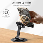 UGREEN Magnetic Phone Stand for MagSafe, Height Adjustable iPhone Stand for Desk with 360° Rotation Compatible for iPhone 16 15 Pro Max 14 Pro 13 12 and MagSafe Case, Black