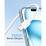 Cable Matters 3-Pack Extreme Flexible USB A to USB C Cable 6ft in White, Support Apple CarPlay, Android Auto, USB to USB C Charging Cable for iPhone 16/15 Pro Max Plus, Galaxy S23